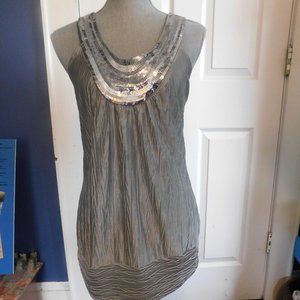 Ladies Sleeveless Blouse - Silver/Gray